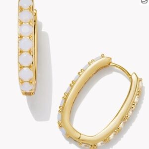 Kendra Scott Gold and White Earrings